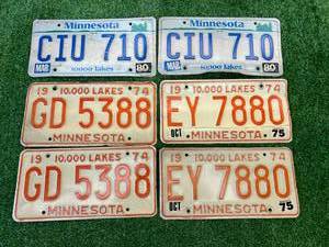 lot 4 image: Matched Sets MN Plates - 1974
