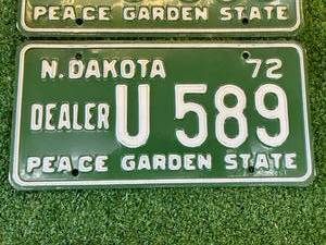 lot 5 image: 1972 ND Dealer Plates