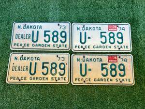 lot 6 image: ND Dealer Plates 1973 & 1974