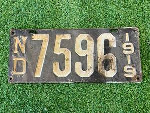 lot 12 image: 1919 ND 4 Digit Plate