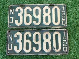 lot 13 image: 1920 Set ND Plates