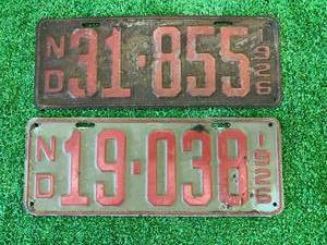 lot 22 image: 1926 ND License Plates