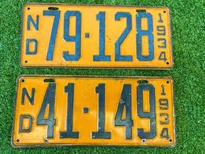 lot 31 image: 1934 ND License Plates