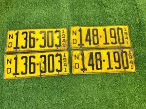 lot 45 image: 2 Matched Pairs 1941 License Plates