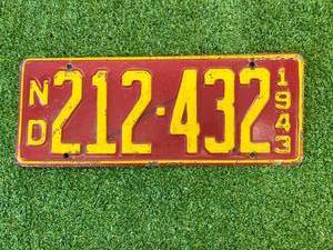lot 47 image: 1943 ND License Plate
