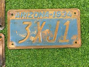 lot 49 image: 1930s  Arizona License Plates