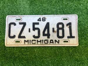 lot 58 image: 1948 Michigan License Plate