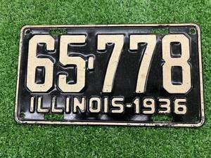 lot 59 image: 1936 Illinois License Plate