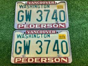 lot 63 image: Matched Pair Washington License Plates