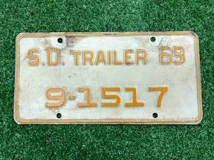 lot 67 image: 1969 SD Trailer License Plate