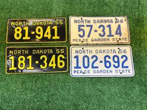lot 71 image: 1955 & 1956 ND License Plates