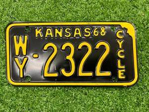 lot 75 image: 1968 Kansas Motorcycle Plate