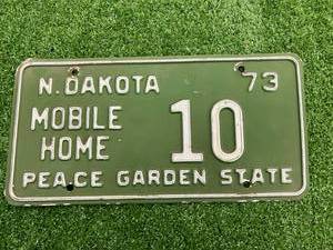 lot 76 image: 1973 ND Mobile Home License Plate