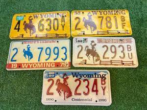 lot 85 image: Wyoming License Plates