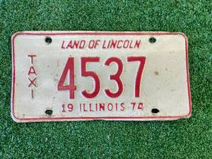 lot 88 image: 1974 Illinois Taxi License Plate