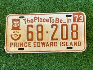 lot 98 image: 1973 Prince Edward Island License Plate