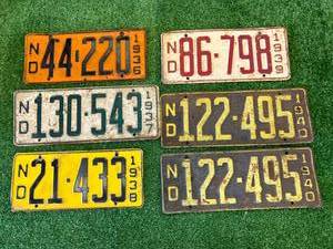 lot 108 image: 1936-1940 ND License Plates