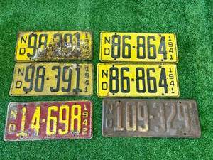 lot 110 image: 1941 & 1942 ND License Plates