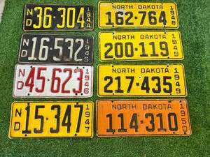 lot 111 image: 1944-1950 ND License Plates