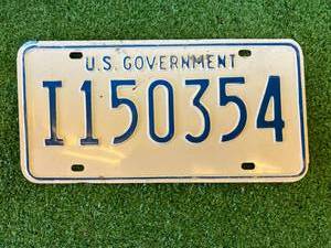 lot 113 image: US Government License Plate