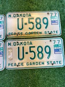 lot 124 image: 1977 ND Dealer License Plates