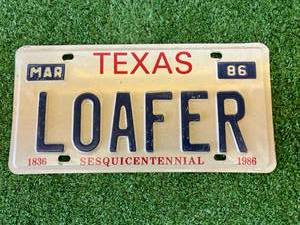 lot 125 image: Texas Sesquicentennial License Plate - LOAFER