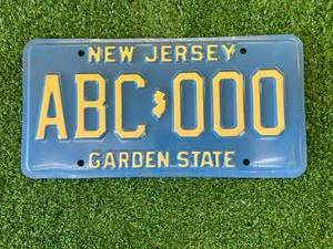 lot 130 image: New Jersey Sample License Plate