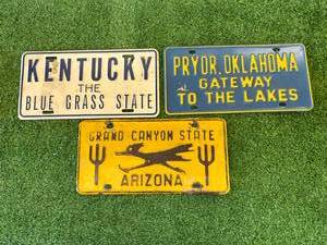 lot 139 image: License Plates - Arizona, Kentucky & Oklahoma