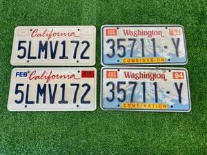 lot 143 image: Washington Combination License Plates & California Plates