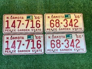 lot 2 image: Matched Set ND 1966 Plates with 1969 Tags