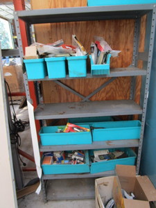 lot 28 image: Metal Shelf & Contents