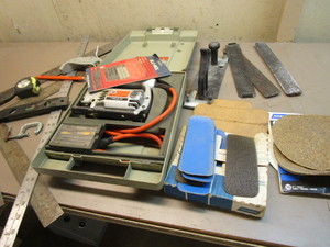 lot 142 image: B&D Jig Saw, Squares, Levels, Tape