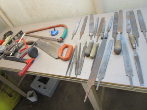 lot 150 image: Files, Brush & Coping Saws, Levels