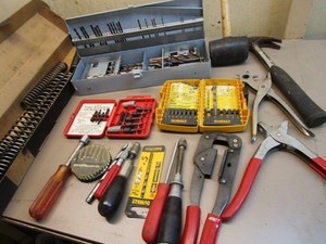 lot 155 image: Drill Bits, Mallet, Springs