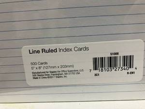 Large Lined Index Cards