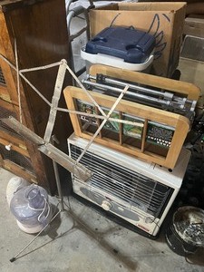 Big Lot  Old Trunk  Heater New (works) tent cooler music stand