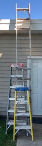 lot 15 image: Three Ladder LOT - 4 Werner, 6 Ridged, 12 Extension
