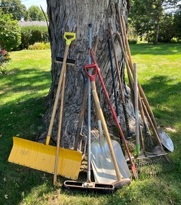 lot 21 image: Shovels, Yard Tools, Garage Broom