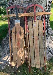 lot 22 image: Two Vintage Snow Sleds -Champion F-47, Yankee Clipper