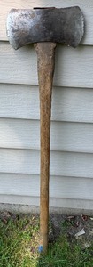 lot 27 image: Vintage Plumb Brand Axe with Double Bit Axe Head 