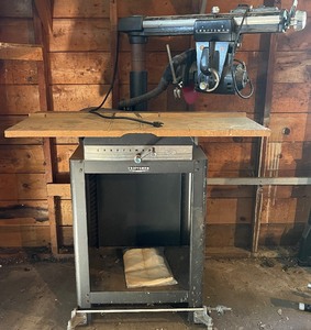 lot 4 image: Vintage Craftsman Radial Arm Saw & Rolling Cabinet