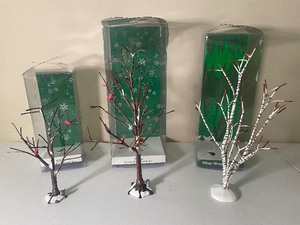 lot 50 image: Dept. 56 Village Trees Frosted Bare Branch, Winter Birch and Frosted Bare Branch Large