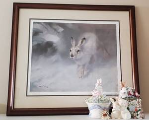 lot 83 image: Signed and Numbered Snow Hare by Manfred Schatz 245650