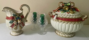 lot 99 image: Floyd and Fitz Soup Holiday Tureen and Pitcher Classics Christmas