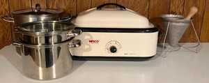 lot 127 image: 18 Quart Nesco Roaster, Dansk and Kirkland Cookware