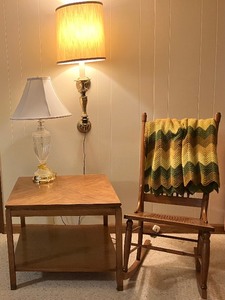 lot 156 image: Rocker, Tables and Lamps