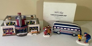 lot 181 image: Dept. 56 A Ride on the Reindeer Lines and Reindeer Bus Depot