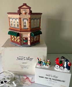 lot 233 image: Dept. 56 The Original Snow Village The Bakery and Nanny and the Preschoolers