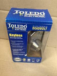 lot 26 image: TOLEDO Electronic Stainless Steel Deadbolt with Remote Control  Customer Returns See Pictures