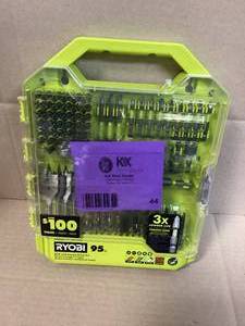 lot 44 image: RYOBI Drill and Impact Drive Kit (95-Piece)  Customer Returns See Pictures
